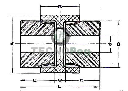 Acoplamiento de junta dentada Serie P dibujo